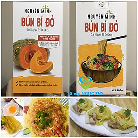 Hình ảnh Bún bí đỏ (mì gạo bí đỏ) Nguyên Minh 300gr, bún mì ăn kiêng eat clean