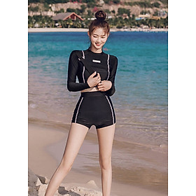 Đồ Bơi Tay Dài Hai Mảnh Năng Động Trẻ Trung AT158 MayHouse Áo Croptop Thun Co Giãn Không Phai Màu