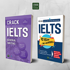 Sách - Combo 2 cuốn Crack Ielts general writing + IELTS No Vocab - No Worries! - 1980Books