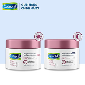 Combo 2 gồm Kem dưỡng ẩm và chống nắng làm sáng da ban ngày Cetaphil Bright Healthy Radiance Day Cream SPF15 50g và Kem dưỡng ẩm làm sáng da ban đêm Cetaphil Bright Healthy Radiance Night Cream 50g