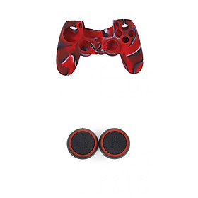 Protective Skin Case Cover+Joystick Caps for 4 Controller