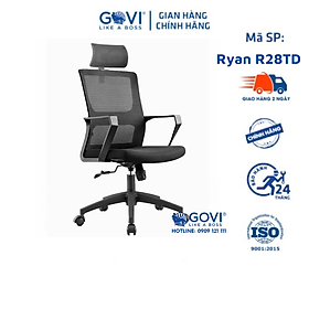 Ghế xoay văn phòng GOVI Ryan R28TD - Thiết kế tựa đầu bảo vệ sức khỏe
