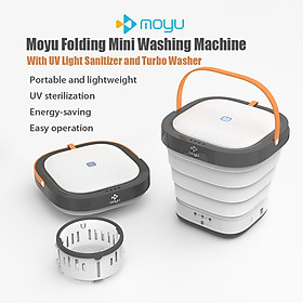 Máy Giặt Mini Di Động Moyu Với Bộ Làm Sạch Bằng Tia Cực Tím Có Thể Gấp Lồng Giặt Phù Hợp Cho Du Lịch