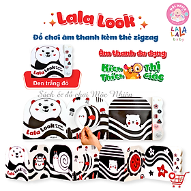 Sách âm thanh zigzag Lalalook - Đồ chơi kích thích thị giác, thính giác và não bộ phát triển cho bé sơ sinh - Lalala baby - Đen trắng đỏ cho bé từ 0-6 tháng