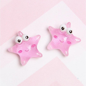 Charm sao biển nhỏ xinh trong suốt với nhũ cho các bạn trang trí vỏ điện thoại, DIY