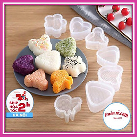Mua Set 7 khuôn cơm bento ép cơm nắm KÈM THÌA tiện lợi - Khuôn cơm nhựa trong suốt nhiều hình xinh xắn ngộ nghĩnh - 01471