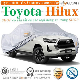 Bạt che phủ xe ô tô Toyota Hilux 3 lớp cao cấp