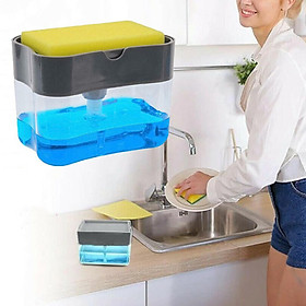 Hộp đựng nước rửa chén và miếng rửa chén bát 2 in 1