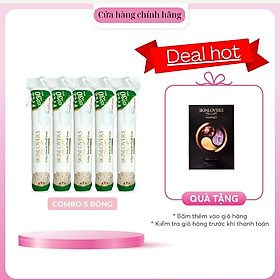[ Tặng 1 miếng mặt nạ ] Combo 5 Gói Bông Tẩy Trang Skinlovers 120+30 miếng ( 5 x 150 miếng)