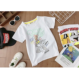 Áo thun bé gái 2-12 tuổi hình tom và jerry, Áo cộc tay cho bé hàng xuất vải cotton co giãn thấm