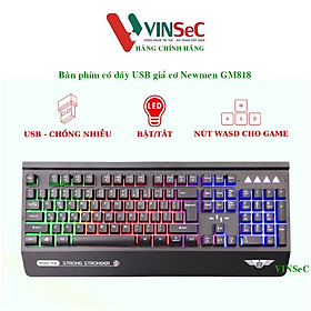 Bàn phím có dây USB giả cơ Newmen GM818 - Mix Led - Hàng Chính Hãng