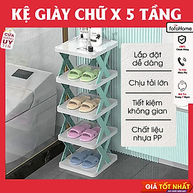 Kệ Để Giày Dép 5 Tầng Chữ X - Kệ Đựng Giày Dép Đa Năng Bằng Nhựa Lắp Ghép Đa Năng Và Tiện Lợi - Giao màu ngẫu nhiên