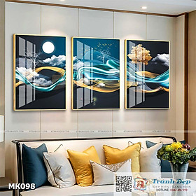 Mua Bộ 3 tranh mica cao cấp Đêm trăng nghệ thuật - MK098