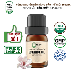 Tinh Dầu Hoa Mộc Lan Nguyên Chất Hữu Cơ MỘC THỦY 100ML - Magnolia Essential Oil - Khử Mùi Xông Thơm Phòng, Thư Giãn - Đạt chuẩn chất lượng kiểm định