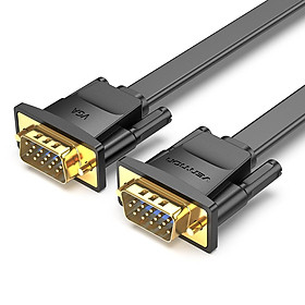 Cáp máy tính Vention DAIBJ VGA 3 + 6 Male to Male Flat Cable 1080P High HDTV Video Adapter cho Máy chiếu Màn hình-Màu đen-Size 1,5m