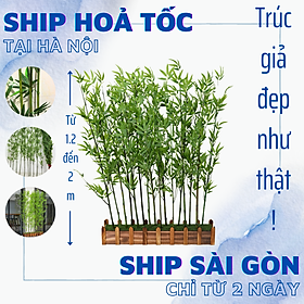 Trúc giả decor 10 cây trúc xịn giả nhiều lá - Size từ 120cm đến 200cm - Cây giả, hoa lụa Decor trang trí nhà cửa - 120cm