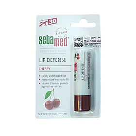 Son dưỡng chống khô nứt môi hương cherry màu đỏ đậm Sebamed pH5.5 Sensitive Skin Lip Defense Cherry 4.8g