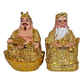 Tượng Thổ Địa Và Thần Tài Kim Sa PT0057 (7inch)