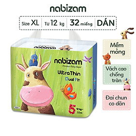 Tã Bỉm Dán NABIZAM UltraThin Nội Địa Hàn Cao Cấp Size XL Cho Bé Trên 12kg