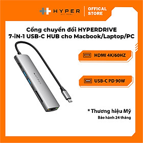 CỔNG CHUYỂN HYPERDRIVE SLAB 7 IN 1 USB-C HUB FOR MACBOOK, SURFACE, PC & DEVICES HD22H - Hàng chính hãng