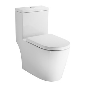 Bàn cầu 1 khối dòng Sharp(chưa kèm nắp), màu White, hiệu Moen, chất liệu Sứ, kích thước 380x693x750mm