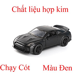 Đồ chơi mô hình siêu xe ô tô bằng hợp kim chạy cót mở được cửa và cốp xe - đen