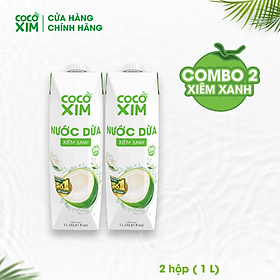 COMBO 2 Hộp Nước dừa đóng hộp Cocoxim Xanh dung tích 1000ml/Hộp