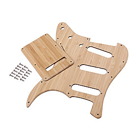 11 Hole SSS Guitar Pickguard Scratch Plate for Electric Guitar Modern Style Guitar Parts, Bamboo 1Ply