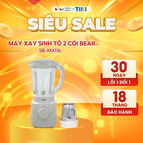 Mua Máy Xay Sinh Tố 1 5L Bear Tích Hợp Máy Xay Tỏi Ớt 2 Cối Xay Đa Năng Xay Đồ Ăn Healthy Eat Clean SB-MX15L - Hàng Chính Hãng