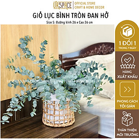 Giỏ lục binh trồng cây URSPACE trang trí decor hình tròn có quai cầm / ROUND HYACINTH BASKET