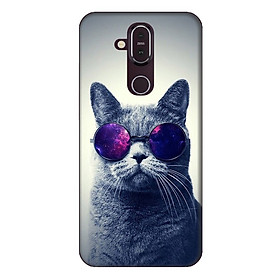 Ốp lưng dành cho điện thoại Nokia 8.1 Mèo Con Đeo Kính Mẫu 2