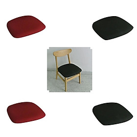 4x Stool Chair Seat Cover Dining Chair Slipcover for Wedding Banquet Black/Red