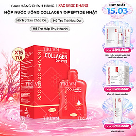 (New) Nước uống Collagen dipeptide 15 túi Sắc Ngọc Khang tinh khiết nhập khẩu từ Nhật Bản, đạt chuẩn hàm lượng hấp thụ nhanh & vượt trội giúp trẻ hóa làn da - săn chắc và sáng mịn