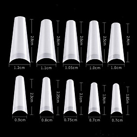 Túi Móng Nối Típ Hàn Quốc 500 Chiếc Nhiều Form Chuẩn Đẹp Làm Nail, 10 Size Nhựa Siêu Dẻo, Màu Đục Trong Tự Nhiên Cho Nàng Nữ