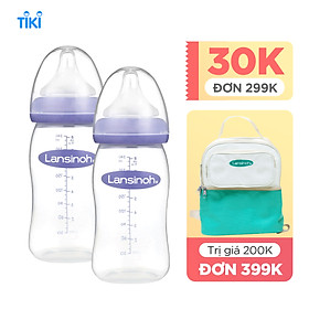 Combo 2 Bình Sữa Cổ Rộng Lansinoh 240ml