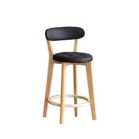 Mua Ghế đảo bếp khung gỗ cao 62cm CB BEE-62W Nội thất Capta Ghế bar gỗ có lưng nệm bọc giả da kem đen cam đất stool chair hcm city