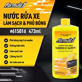 Dung Dịch Rửa Xe Kèm Phủ Bóng Carnauba Wax FORMULA 1 615016 473ml Sạch Bóng Nhanh An Toàn Cho Sơn Xe - Nhập Khẩu Chính Hãng