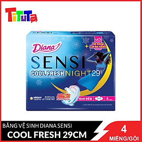 Băng vệ sinh Diana Sensi Cool Fresh Night 29cm 4 miếng/gói