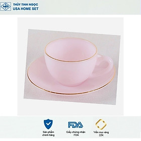 Mua Set tách đĩa cafe thủy tinh ngọc Luxury USA Homeset các màu