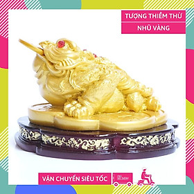 Mua Tượng Cóc Thiềm Thừ nhũ vàng phong thủy giàu có 12cm