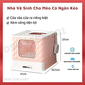 Nhà Vệ Sinh Cho Mèo Di Động Gấp Gọn Được, Bồn Vệ Sinh Cho Mèo Có Ngăn Kéo Kèm Xẻng