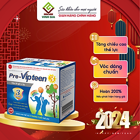 Cốm bổ sung canxi tăng chiều cao pre-vipteen 3 vinh gia dành cho trẻ từ 6 tháng tuổi hộp 20 gói
