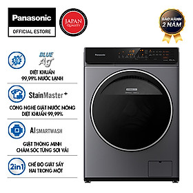 Máy Giặt Sấy Cửa Trước Panasonic 10 Kg giặt 6kg sấy NA-S106FC1LV - Diệt khuẩn đến 99.99% - Giặt sấy 2 trong 1 - Hàng Chính Hãng (Xám) - Giao Toàn Quốc