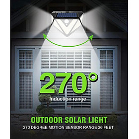 166 LED Solar Motion Sensor Lights Outdoor Wall Fenc Lamp for Yard Patio Garage Deck