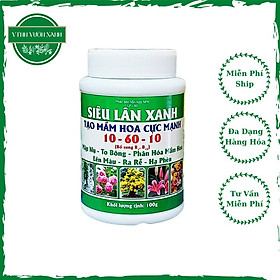 Mua Phân bón kích ra hoa Siêu Lân Xanh 10-60-10 bổ sung b1  b12 100g