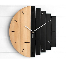 Đồng hồ gỗ treo tường chất liệu gỗ máy kim trôi thiết kế decor trang trí nhà và quán cafe