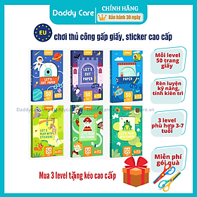 Bộ Đồ Chơi Cắt Giấy Tạo Hình Mideer 3 Cấp Độ, Giấy Thủ Công Cắt Dán Cho Bé( Tặng Kèm Kéo)