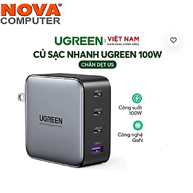 Củ sạc nhanh USB Type C 4 cổng 100W GaN Hỗ trợ QC4+, PD3.0 Ugreen 40737 CD226 - Hàng chính hãng