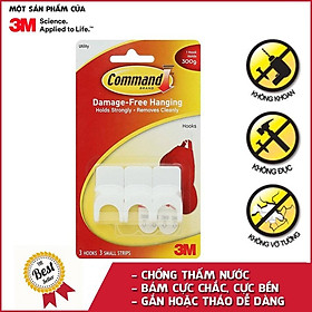Mua Bộ 3 móc treo tường cường lực siêu dính 225g Command 3M 17402