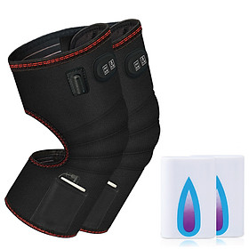 Đai Massage Chân Jinkairui HX-02, Giữ Ấm Giúp Giảm Đau Khớp Đầu Gối, Tặng Kèm Máy Massage Cầm Tay Mini & 2 Pin Sạc Dự Phòng 3000mAh - Hàng nhập khẩu